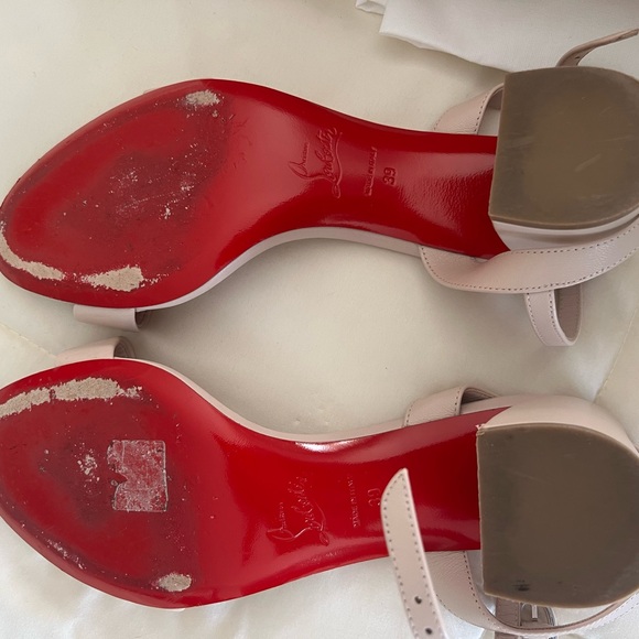 Christian Louboutin Miss Jane 55m Blush Sandals with Red Sole - Picture 3 of 4
